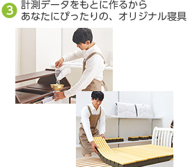計測データをもとに作るからあなたにぴったりの、オリジナル寝具